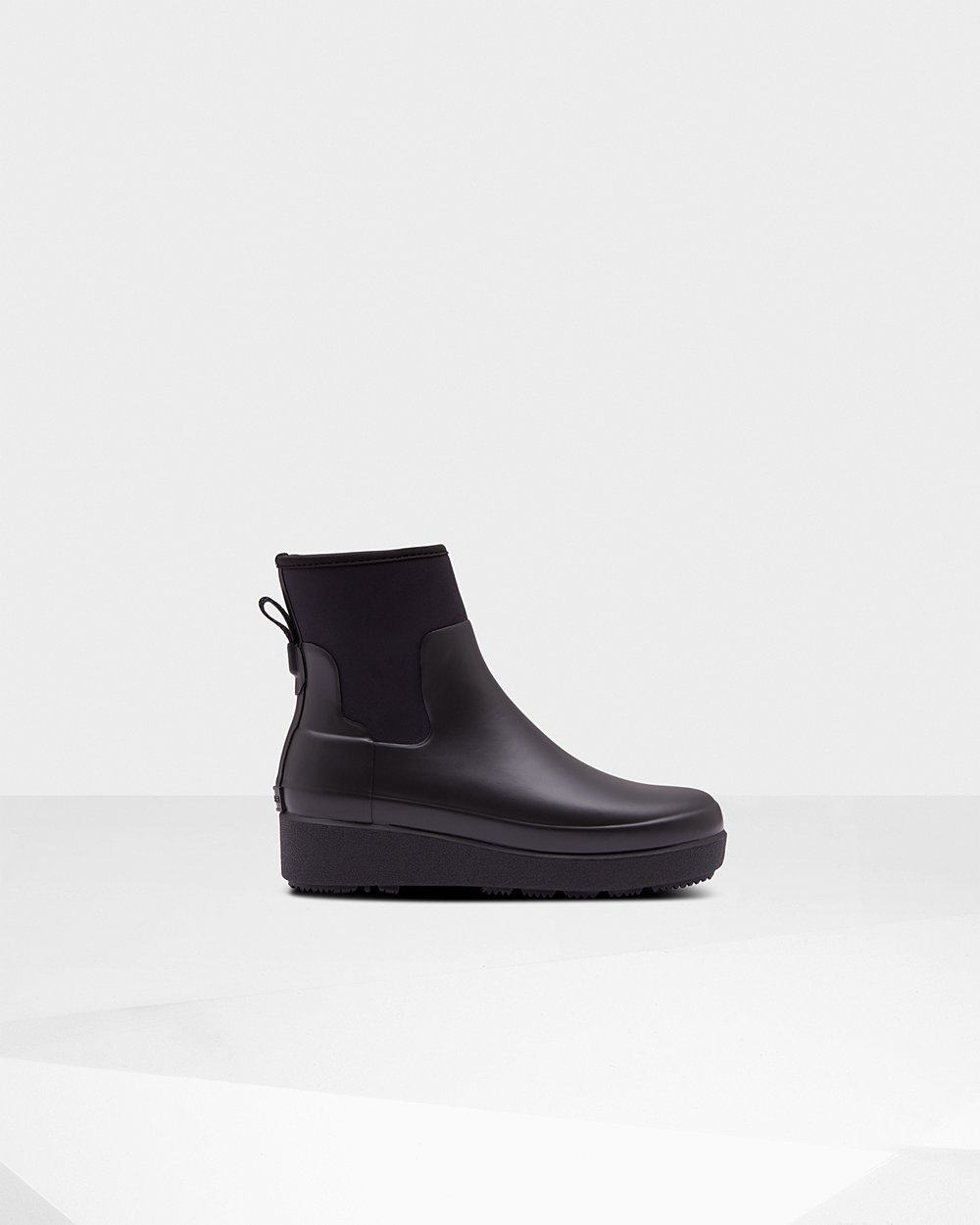 Women Hunter Refined Slim Fit Neoprene Chelsea | Creeper Boots Black | NZ-70352-TVUH